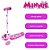 Patinete Infantil 3 Rodas Feminino Minnie Led Rosa Menina - Imagem 3