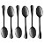 Conjunto 6 colheres sobremesa aço inox preto 12cm - Imagem 2