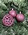 Bola natal decorada mista PVC 6cm com 6 unidades rose - Imagem 1