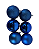 BOLA NATAL EM TUBO C/6 UND (AZUL) 8cm - Imagem 1