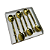 CONJUNTO COLHER SOBREMESA DOURADO - Imagem 1