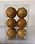BOLA C/LISTRAS OURO 8CM  JG C/6 UND - Imagem 1