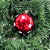 BOLA DECORADA NATAL VERMELHO BRANCO 8CM - Imagem 1