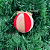 BOLA DECORADA NATAL VERMELHO CHAMPANHE 8CM - Imagem 1