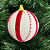 BOLA NATAL COM PAETE VERMELHO COM BRANCO 8CM - Imagem 1