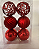 BOLA DECORADA NATAL C/6 UND VERMELHO 8CM - Imagem 1