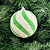 BOLA NATAL LISTRADA VERDE COM BRANCO 10cm - Imagem 1