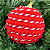 BOLA NATAL C/DETALHES VERMELHO 10cm - Imagem 1
