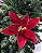 FLOR DEC POINSETIA C/GLITTER VERMELHO 30cm - Imagem 1