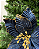 DEC FLOR POINSETIA C/GLITTER AZUL MARINHO - Imagem 2
