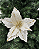 FLOR DEC POINSETIA C/GLITTER BRANCO/DOURADO 26cm - Imagem 1