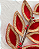 GALHO NATAL FOLHA VERMELHO/BEGE 64CM - Imagem 1