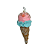ENFEITE NATAL SORVETE ROSA AZUL 14cm - Imagem 1