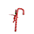ENFEITE NATAL BENGALA PENDURAR VERMELHO BRANCO 35cm - Imagem 1