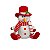 BONECO DE NEVE NATAL SENTADO C/BENGALA (VERMELHO BRANCO)28cm - Imagem 1
