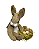 COELHO DE PASCOA SENTADO C/NINHO OVOS CLR - Imagem 1
