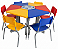 Conjunto Coletivo Trapézio Infantil/Juvenil 6 Mesa + 6 Cadeiras + Mesa Central | Linha Max CJ-TPZ03 - Imagem 1