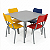 Conjunto Coletivo Infantil/Juvenil 1 Mesa + 4 Cadeiras | Linha Max (CJMAXT3+MEQ80T3) - Imagem 1