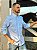 Camisa Ralph Lauren Masculina Manga Longa Custom Fit Micro Xadrez Azul Claro Pony Laranja - Imagem 3