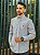 Camisa Ralph Lauren Masculina Manga Longa Custom Fit Micro Xadrez Concreto Pony Azul - Imagem 6
