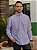 Camisa Ralph Lauren Masculina Manga Longa Custom Fit Micro Xadrez Lavanda Pony Azul Celeste - Imagem 3
