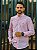 Camisa Ralph Lauren Masculina Manga Longa Custom Fit Micro Xadrez Rosa Bebê Pony Azul Celeste - Imagem 1