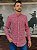 Camisa Ralph Lauren Masculina Manga Longa Custom Fit Micro Xadrez Vermelha Pony Azul - Imagem 2