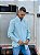 Camisa Ralph Lauren Manga Longa Micro Xadrez Verde Água Pony Azul - Imagem 5