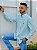 Camisa Ralph Lauren Manga Longa Micro Xadrez Verde Água Pony Azul - Imagem 3