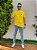 Camiseta Slim Fit Flag Lateral Amarelo Canário - Imagem 4