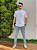 Camiseta Hugo Boss Masculina Slim Fit Off White Logotipo Aveludado - Imagem 4