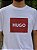 Camiseta Hugo Boss Branca Masculina Slim Fit Logotipo Vermelho - Imagem 2