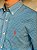 Camisa Ralph Lauren Masculina Manga Longa Custom Fit Xadrez Milimetrado Azul Profundo Pony Coral - Imagem 3