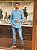 Camisa Ralph Lauren Masculina Manga Longa Custom Fit Xadrez Milimetrado Azul Profundo Pony Coral - Imagem 2