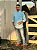 Camisa Ralph Lauren Masculina Manga Longa Custom Fit Micro Xadrez Azul Piscina Pony Pink - Imagem 2