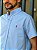 Camisa Ralph Lauren Masculina Manga Curta Custom Fit Oxford Azul Céu Pony Pink - Imagem 2