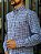 Camisa Ralph Lauren Masculina Manga Longa Custom Fit Xadrez Espaçado Ameixa Pony Azul - Imagem 5