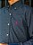 Camisa Ralph Lauren Masculina Manga Longa Custom Fit Xadrez Quadriculado Milimetrado Azul Marinho Pony Pink - Imagem 2