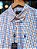 Camisa Ralph Lauren Masculina Manga Curta Custom Fit Xadrez Madras Laranja Pony Azul Bic - Imagem 5