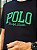 Camiseta Polo Ralph Lauren Preta Slim Fit Bordado Verde - Imagem 2
