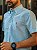 Camisa Ralph Lauren Masculina Manga Curta Custom Fit Micro Xadrez Azul Piscina Pony Salmão - Imagem 2