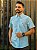 Camisa Ralph Lauren Masculina Manga Curta Custom Fit Micro Xadrez Azul Piscina Pony Salmão - Imagem 3