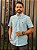 Camisa Ralph Lauren Masculina Manga Curta Custom Fit Micro Xadrez Verde Água Pony Azul Bic - Imagem 1