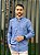 Camisa Tommy Hilfiger Manga Longa Custom Fit Oxfordine Azul Mescla Flag Tradicional - Imagem 5