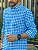 Camisa Linho Ralph Lauren Masculina Manga Longa Custom Fit Xadrez Médio Azul Celeste Pony Pink - Imagem 3