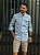 Camisa Ralph Lauren Masculina Manga Longa Custom Fit Xadrez Madras Verde Lima/Azul Pony Azul Bic - Imagem 4