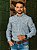 Camisa Ralph Lauren Masculina Manga Longa Custom Fit Xadrez Madras Azul Céu/Azul Marinho Pony Pink - Imagem 3