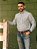 Camisa Ralph Lauren Masculina Manga Longa Custom Fit Xadrez Madras Azul Céu/Azul Marinho Pony Pink - Imagem 7