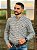 Camisa Ralph Lauren Masculina Manga Longa Custom Fit Xadrez Pequeno Verde Musgo Pony Azul Bic - Imagem 1