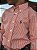 Camisa Ralph Lauren Infantil Manga Longa Micro Xadrez Laranja Pony Azul Bic - Imagem 2